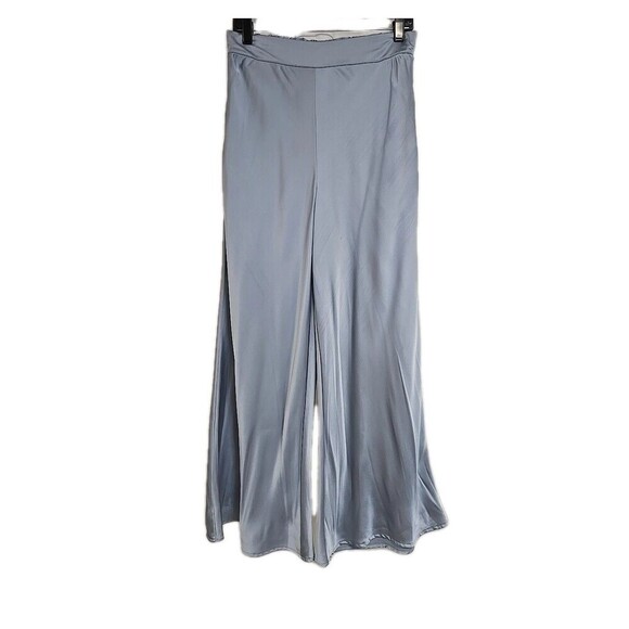 Renee c Pants - Renee C Satin Pull On Wide-Leg Pants Light Blue Women’s Size L Made In USA